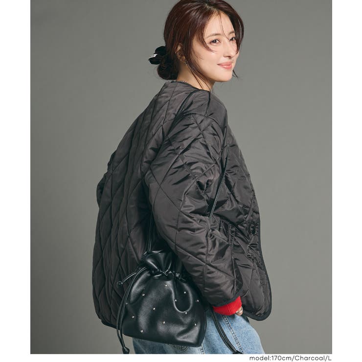 ［Charcoal］ | ＼26AW新色登場／一枚で二度可愛い、リバーシブルキルティングブルゾン | coca