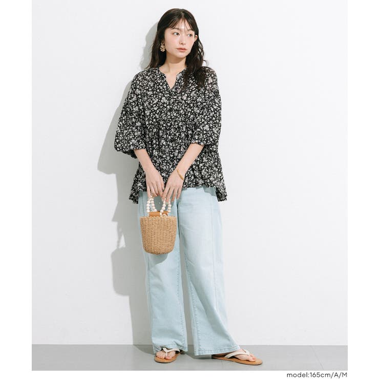 ［A］ | ふんわり透け感 袖ボリュームティアードブラウス ４色展開 | coca