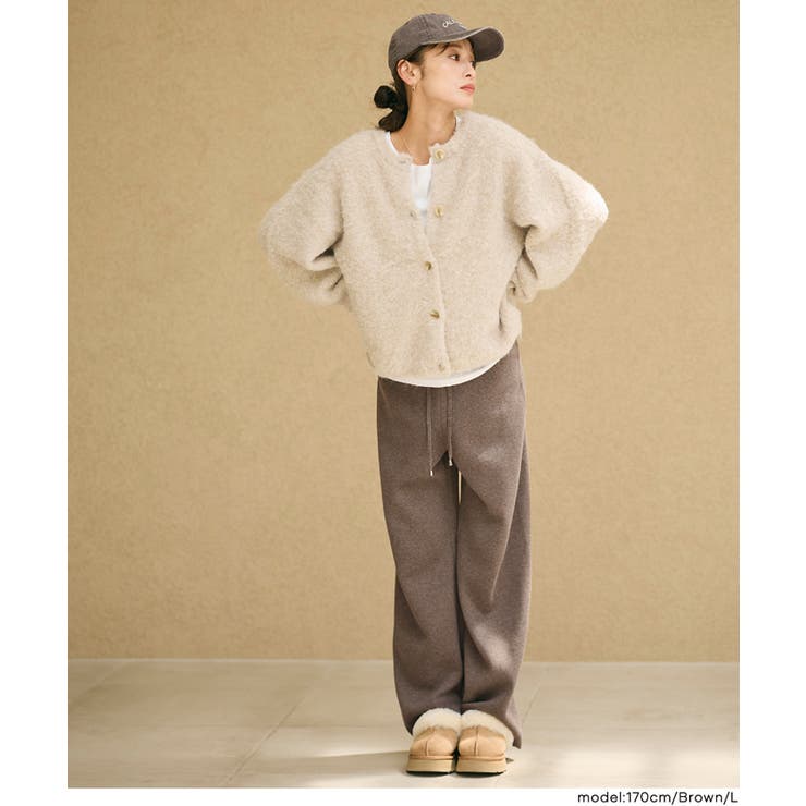 ＼26aw新色登場／暖かくきれい見えも叶う、リラクシーニットパンツ | coca | 詳細画像6 