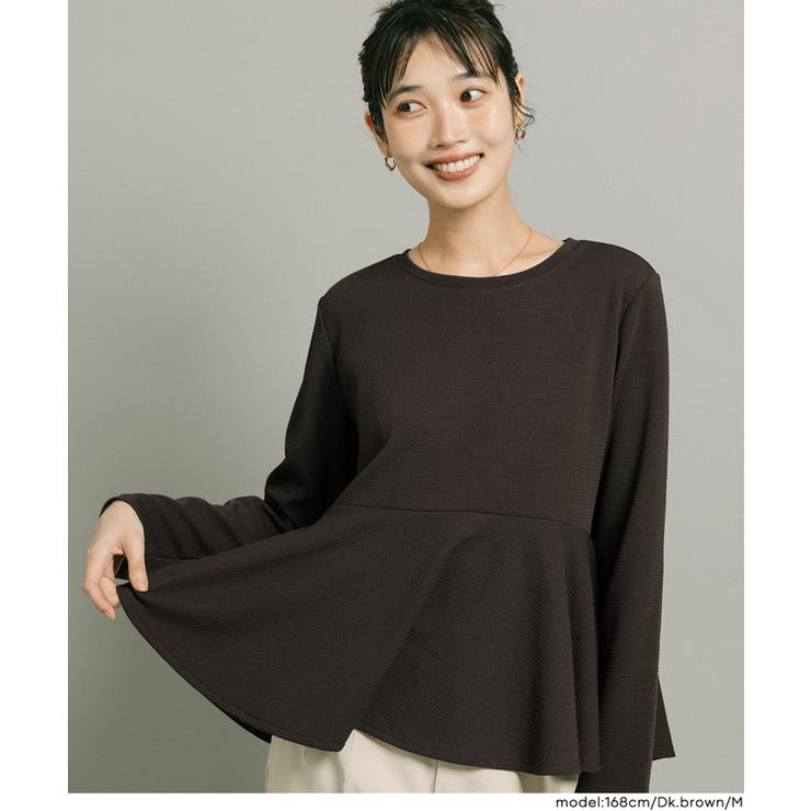 ＼26aw新色登場／エンボス長袖裾フレアトップス | coca | 詳細画像11 