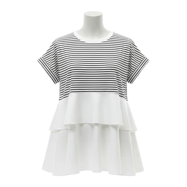 異素材切り替え2段フリルTシャツ | coca | 詳細画像5 