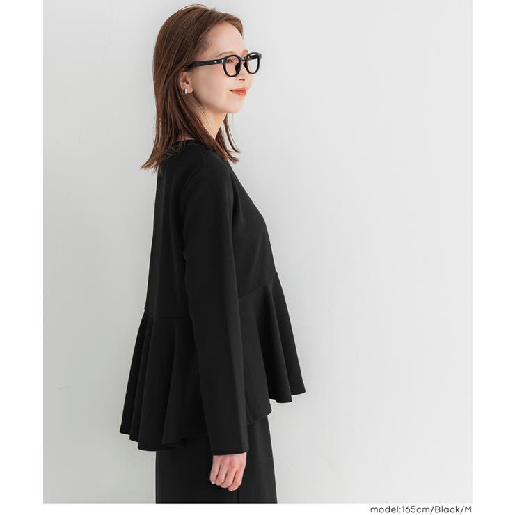 エンボス長袖裾フレアトップス | coca | 詳細画像17 