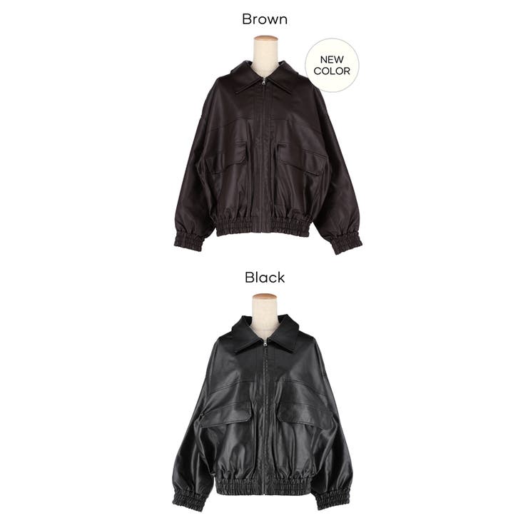 フェイクレザーオーバーサイズジャケット[品番：PA000016383]｜coca