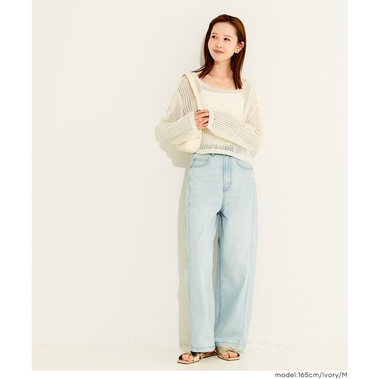 〈26ss新色登場〉ソフトタッチメッシュショートニット | coca | 詳細画像6 