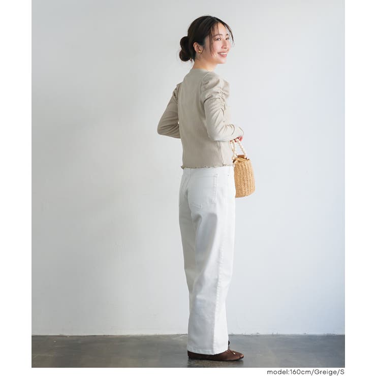 クレープシャーリングパフスリーブトップス | coca | 詳細画像18 