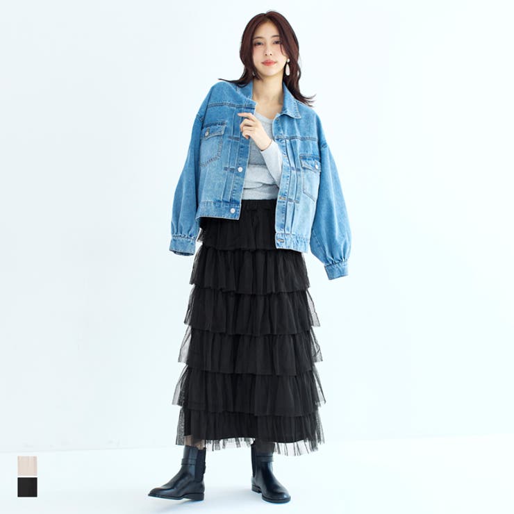 ふんわり華やぐ。チュールティアードスカート | coca | 詳細画像1 