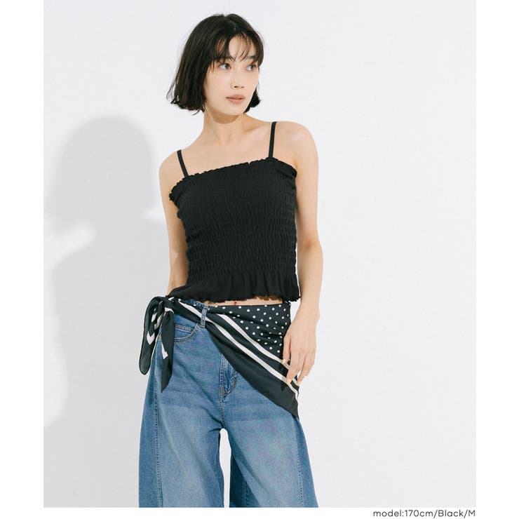 【26ss新色登場】OUT BRA カップ付きシャーリングキャミ | coca | 詳細画像10 