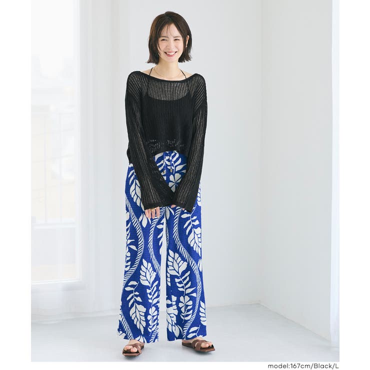 ［Black］ | 〈26ss新色登場〉ソフトタッチメッシュショートニット | coca