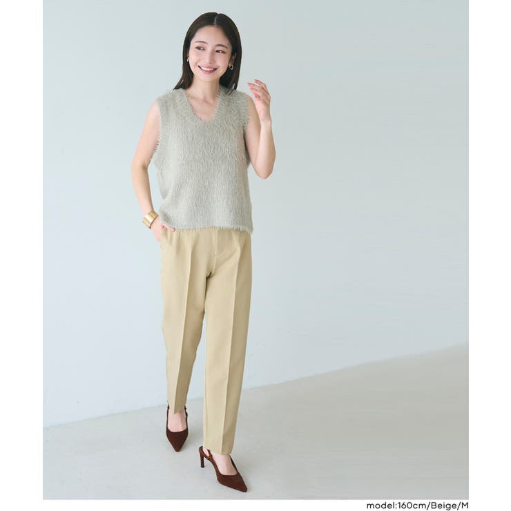 ［Beige］ | 〈26ss新色登場〉360°美脚見えを叶える！3Dストレッチハイウエストパンツ | coca