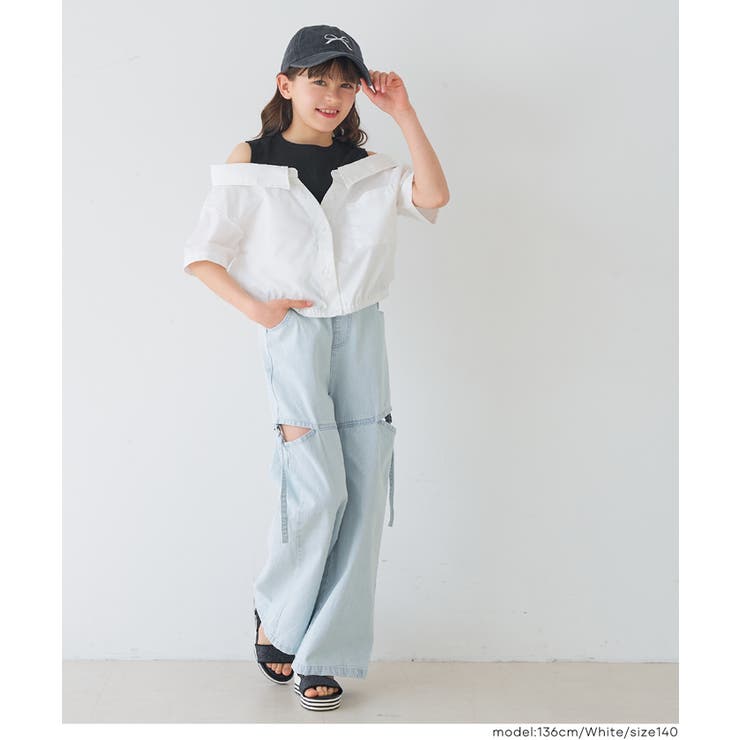 タンクドッキングオープンショルダーシャツ キッズ | coca | 詳細画像7 