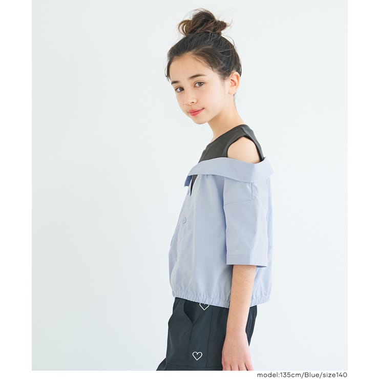 タンクドッキングオープンショルダーシャツ キッズ | coca | 詳細画像3 