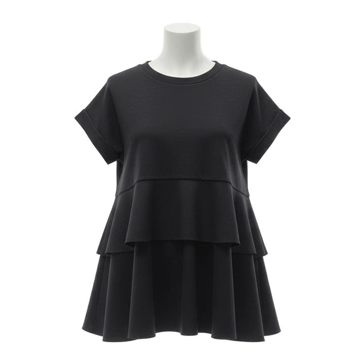 異素材切り替え2段フリルTシャツ | coca | 詳細画像4 