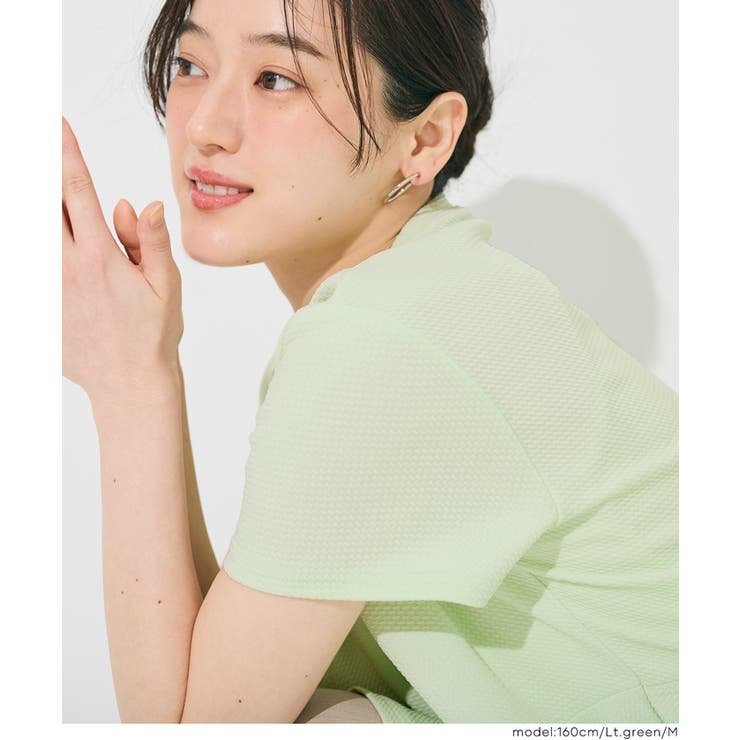 〈26ss新色登場〉エンボス切り替えフレアトップス | coca | 詳細画像8 