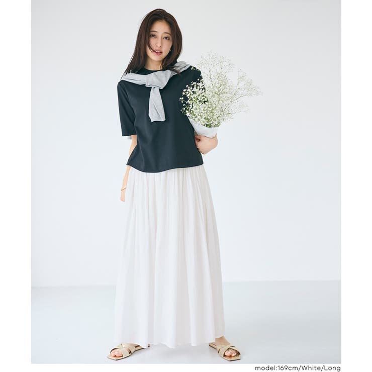[White] | 【26ss新色登場】コットンボイルスカート | coca