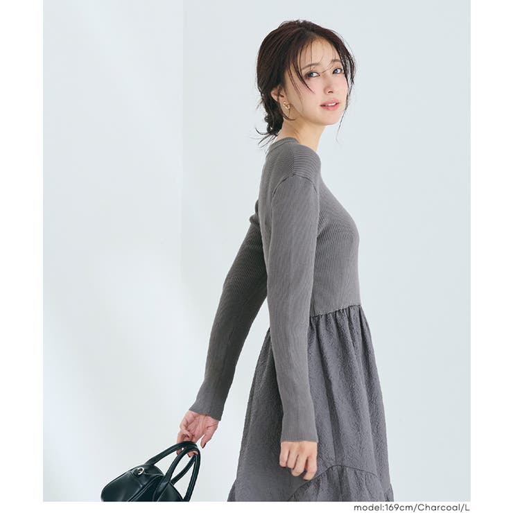 エンボスニットドッキングワンピース | coca | 詳細画像8 