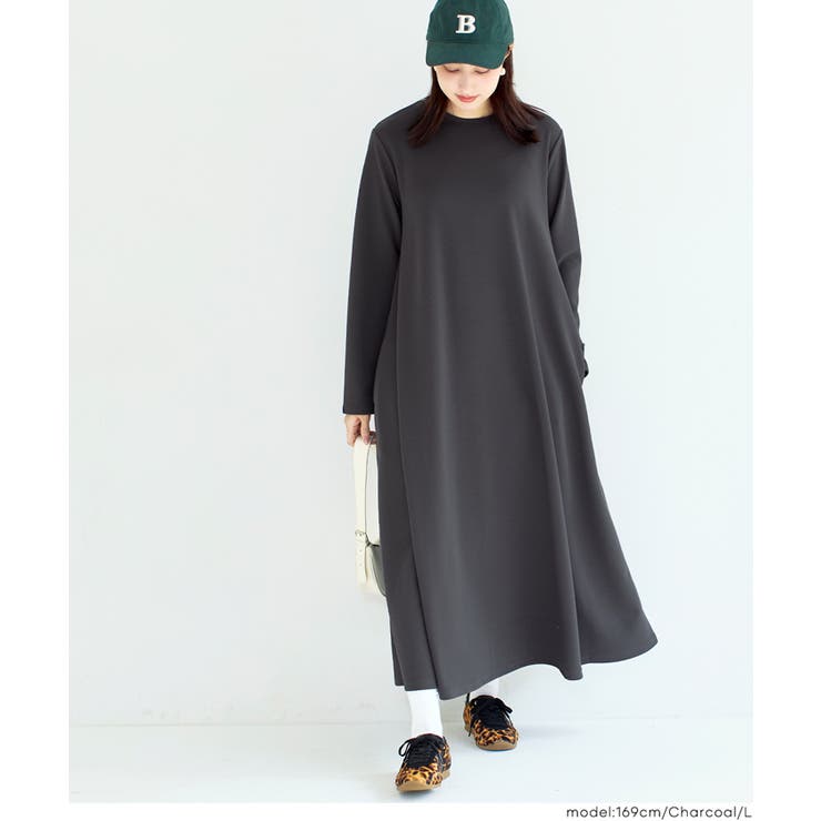 エンボス長袖Aラインワンピース | coca | 詳細画像15 