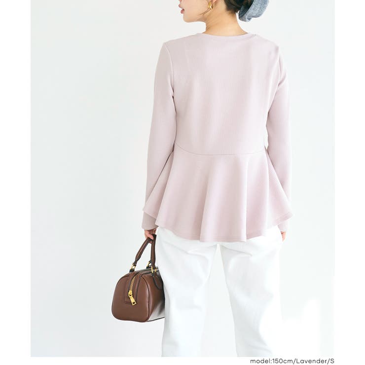 エンボス長袖裾フレアトップス | coca | 詳細画像10 