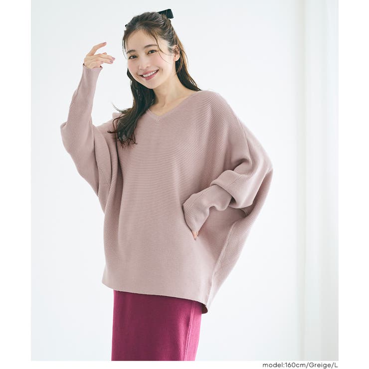 シリーズ累計79万枚突破！しっとり柔らかな素材のドルマンVネックニット | coca | 詳細画像22 