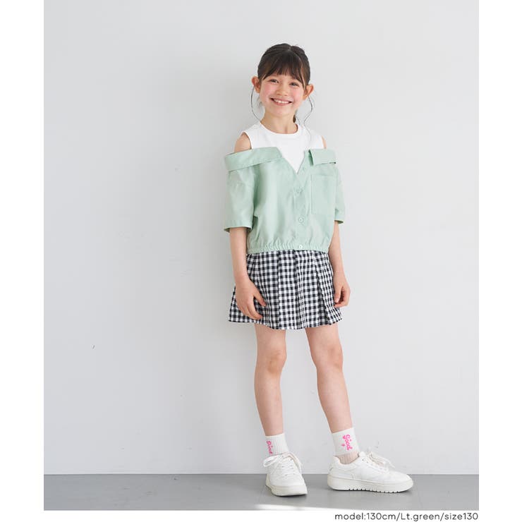 タンクドッキングオープンショルダーシャツ キッズ | coca | 詳細画像11 
