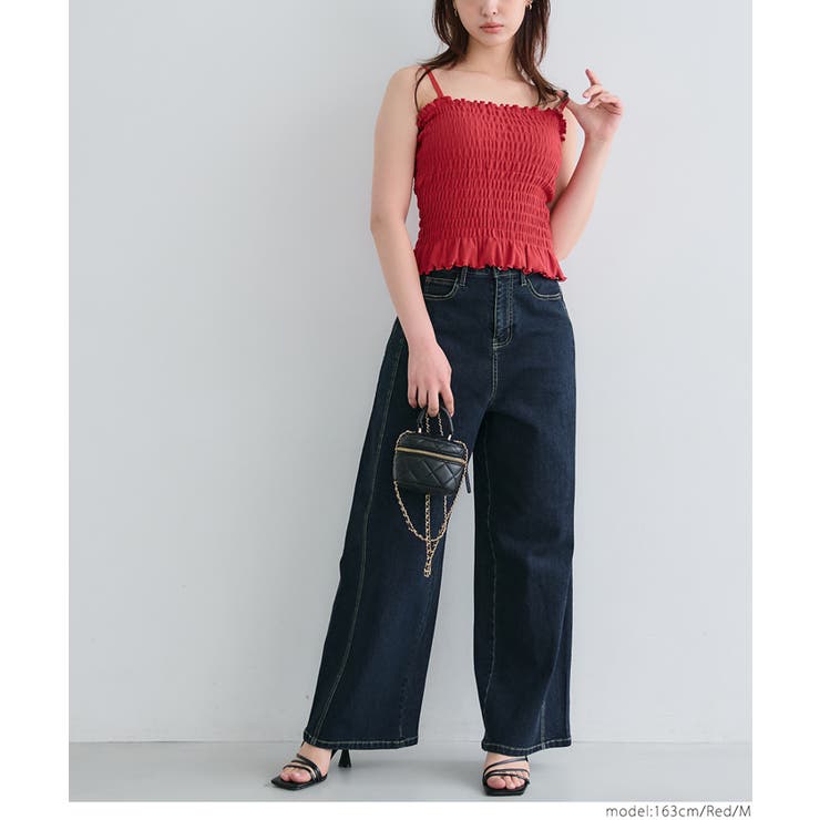【26ss新色登場】OUT BRA カップ付きシャーリングキャミ | coca | 詳細画像14 