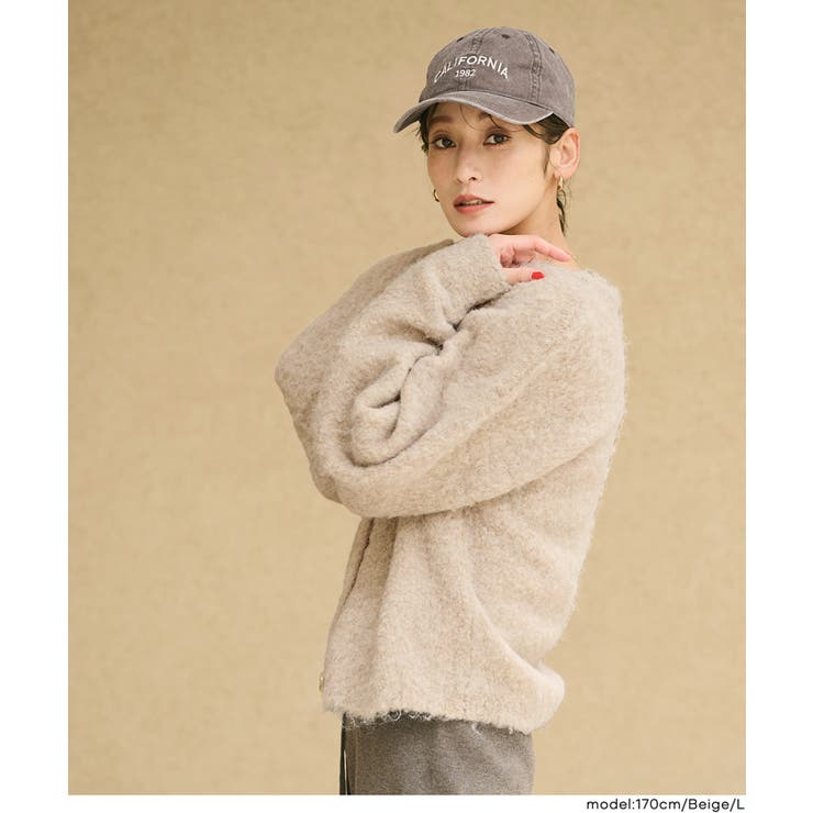 [Beige] | ＼26aw新色登場 ふんわり柔らか、抜け感を演出するブラッシュドブークレカーディ… | coca