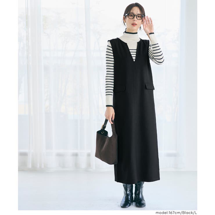 ［Black］ | ウーリッシュツイルジャンパースカート | coca