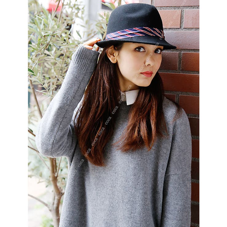 サテンリボン付き♪フェルトハット[品番：PA000002688]｜coca（コカ
