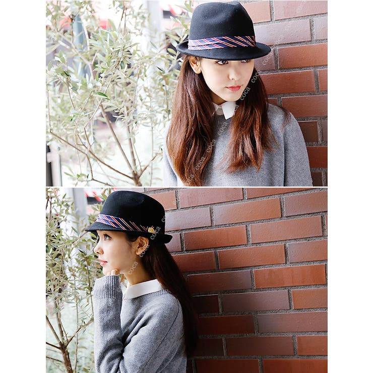 サテンリボン付き♪フェルトハット[品番：PA000002688]｜coca（コカ