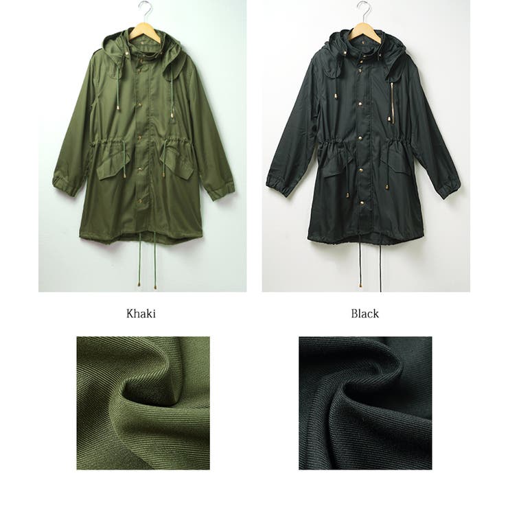 軽い着心地の2wayミリタリーモッズコート( アウター ロング[品番
