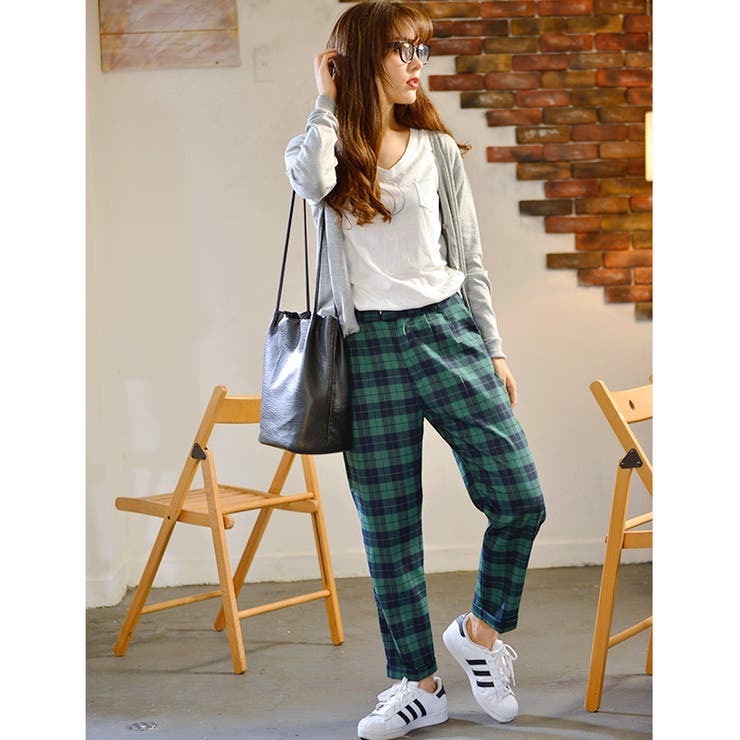 Drawer チェックマッキンクロップドパンツ　36 美品 ギンガムチェッククロップドパンツ | msgracy