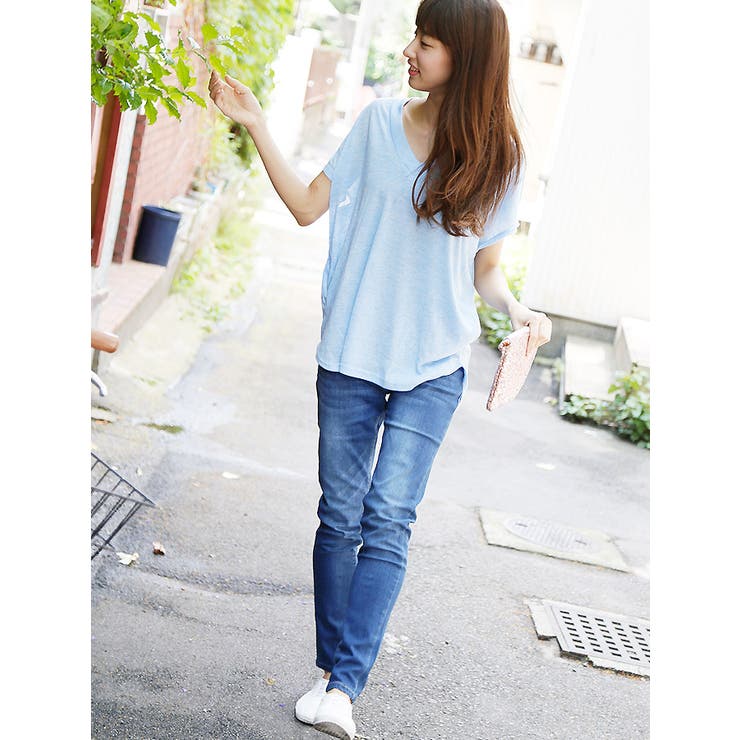 サイドポケット付ゆったりvネック霜降りtシャツ 品番 Pa Coca コカ のレディース ファッション通販 Shoplist ショップリスト
