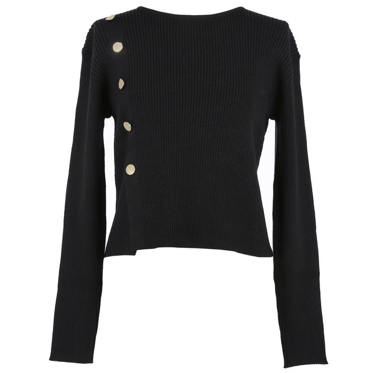 上品なゴールドボタンがアクセントのニットトップス | coca | 詳細画像3 