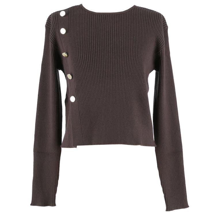 上品なゴールドボタンがアクセントのニットトップス | coca | 詳細画像2 