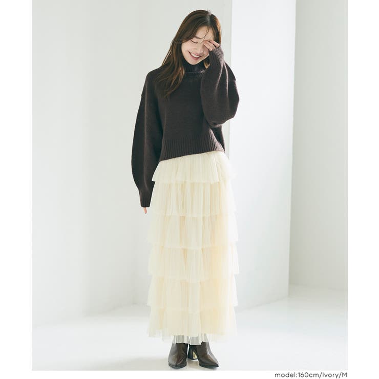 ふんわり華やぐ。チュールティアードスカート | coca | 詳細画像16 