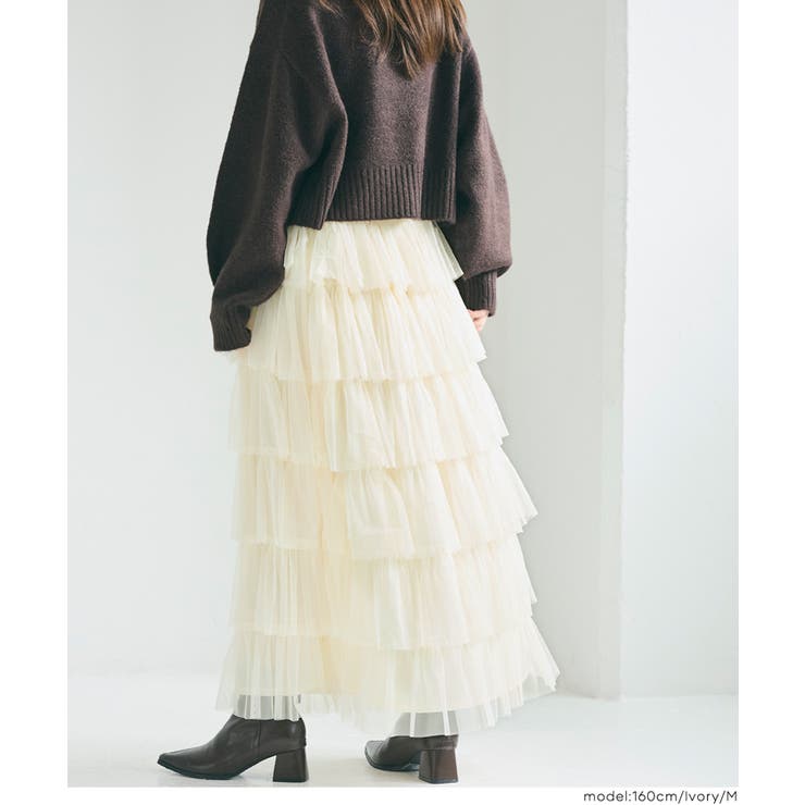 ふんわり華やぐ。チュールティアードスカート | coca | 詳細画像17 