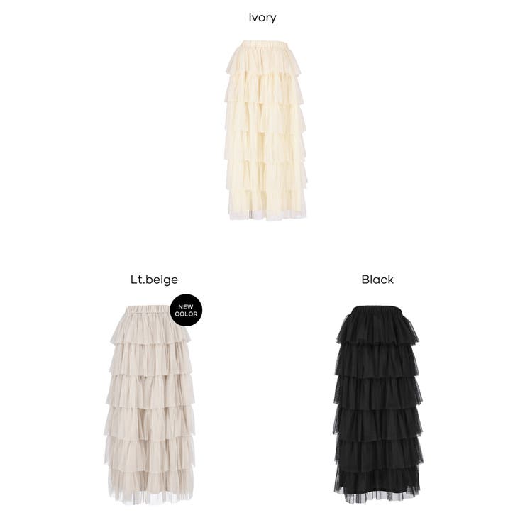 ふんわり華やぐ。チュールティアードスカート | coca | 詳細画像23 