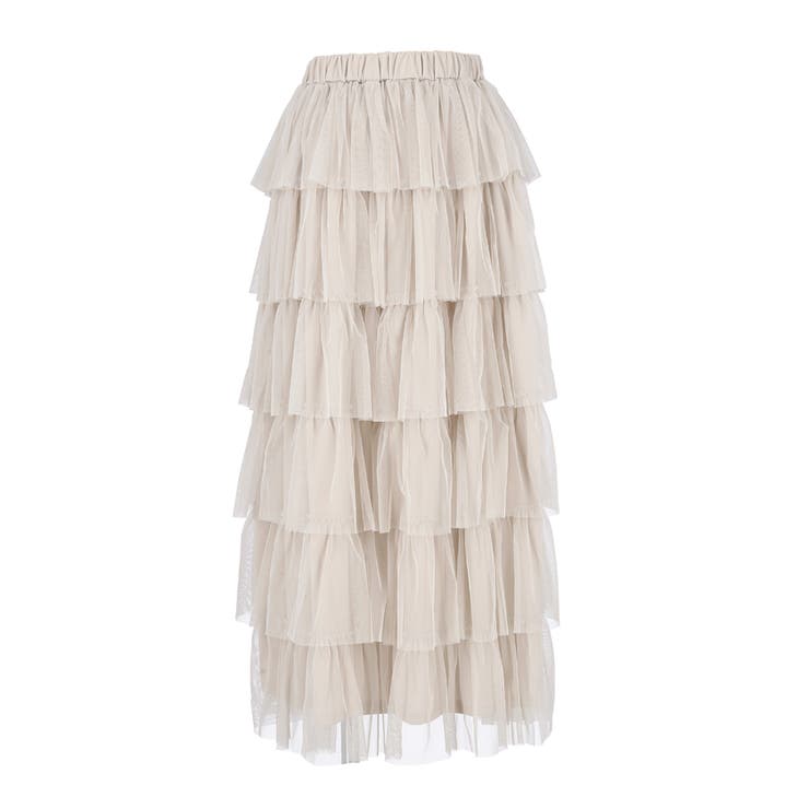 ふんわり華やぐ。チュールティアードスカート | coca | 詳細画像3 