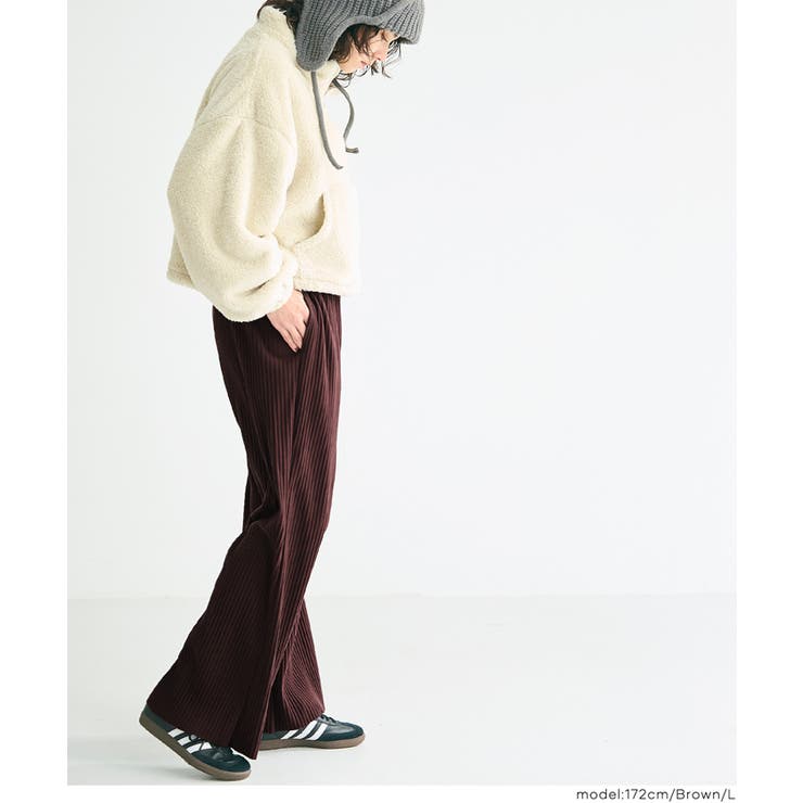 滑らかな肌ざわりとリラックス感のあるシルエットが魅力のスムースリブパンツ | coca | 詳細画像17 