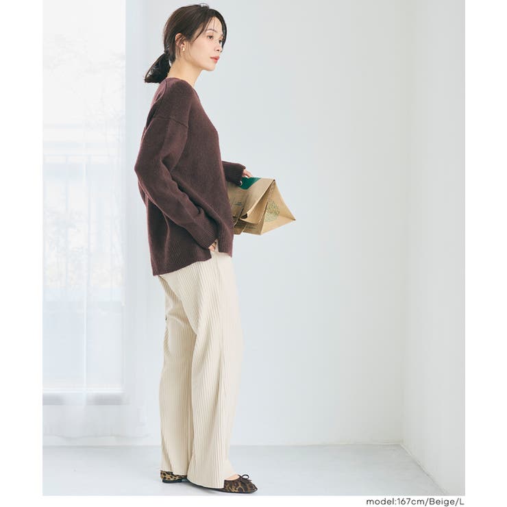 滑らかな肌ざわりとリラックス感のあるシルエットが魅力のスムースリブパンツ | coca | 詳細画像10 