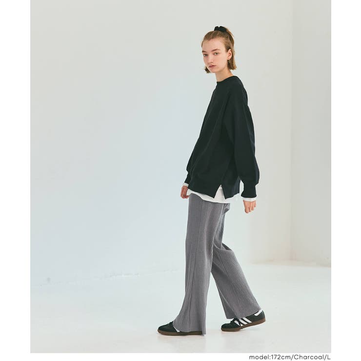 滑らかな肌ざわりとリラックス感のあるシルエットが魅力のスムースリブパンツ | coca | 詳細画像14 