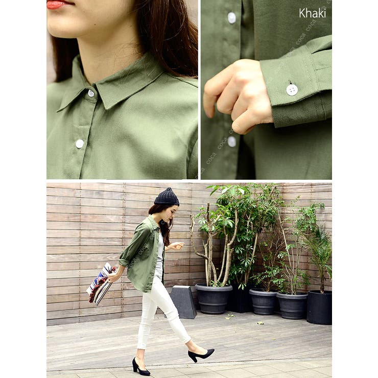 羽織にも使えるシンプル無地カラーシャツ(【G15】 レディースファッション トッ… | coca | 詳細画像9 