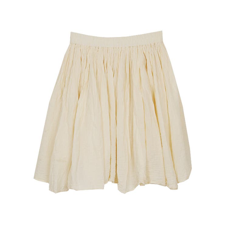 クリンクル加工コットンミニスカート しわ加工 ギャザー[品番
