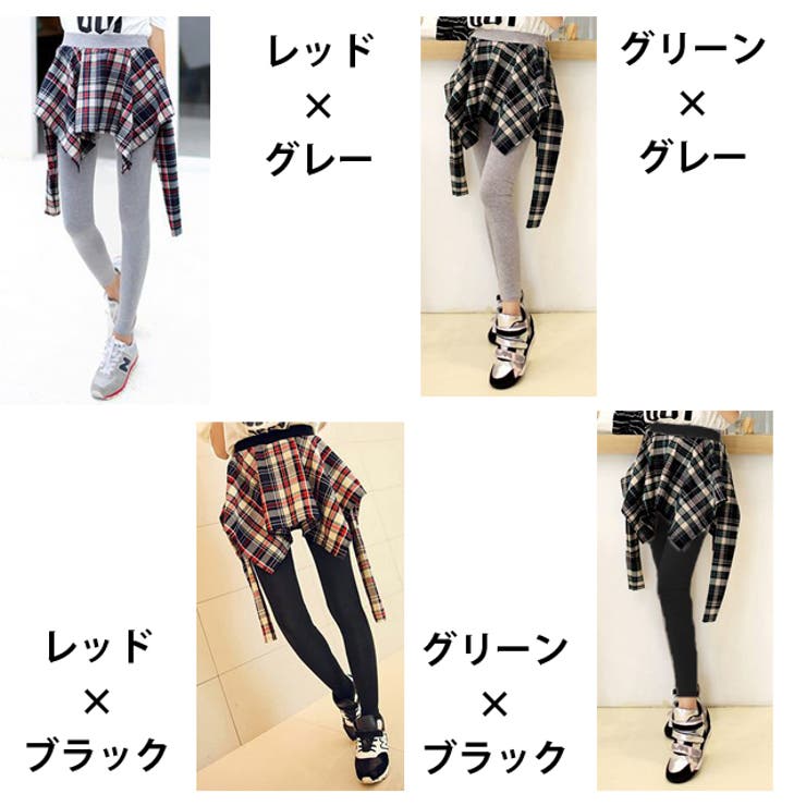 チェックシャツ腰巻風レギパン パンツ レギンス [品番：JP000001888]｜LOVERS（ラバーズ）のレディースファッション通販｜SHOPLIST（ショップリスト）