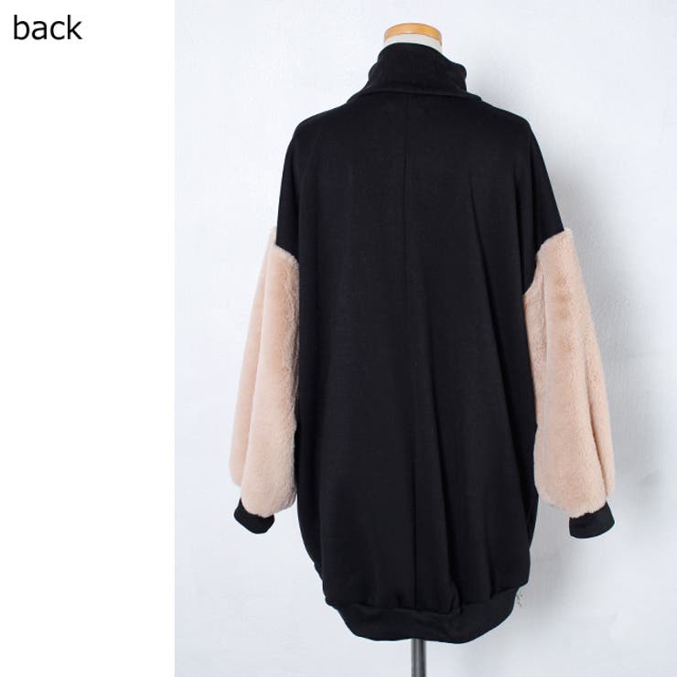 春新作 袖ファーニットトップス ロング丈[品番：JP000003178