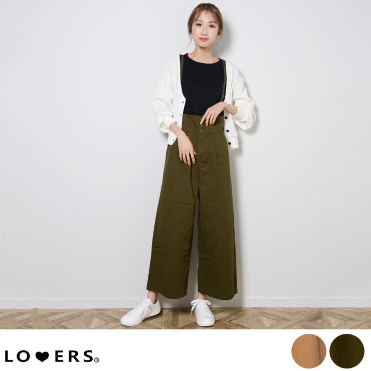 春新作 サス付きチノワイドパンツ ボトムス[品番：JP000005365