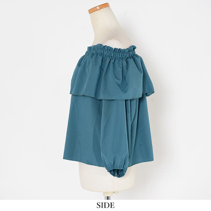 【kirara】新品未使用　今季♡フリル　トップス　配信 mal フリルドット柄オフショル×ワンカラータイトスカート韓国