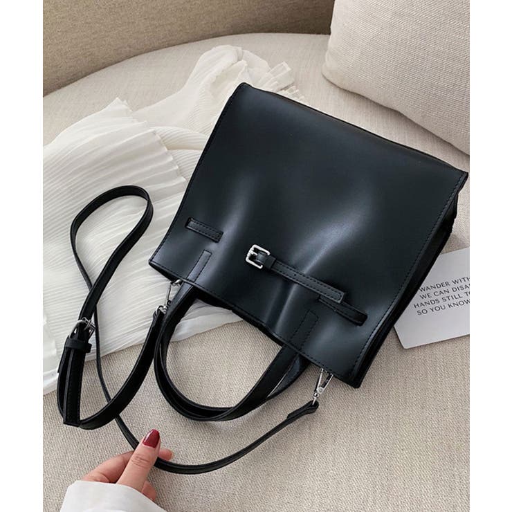 ブラック | 冬新作 スクエアベルトショルダー 鞄 | LOVERS