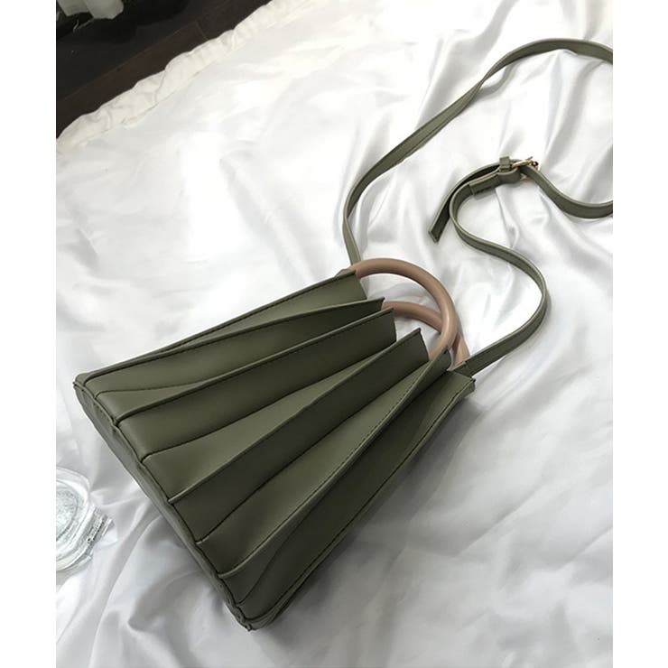 グリーン | 冬新作 ウッドハンドルプリーツバッグ バッグ | LOVERS