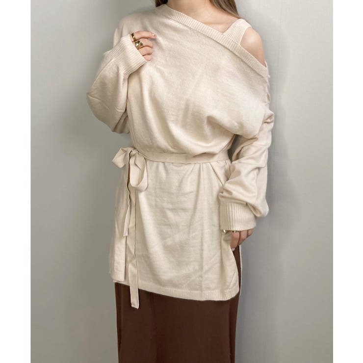 テラコッタ | 冬新作 ワンショルドッキングチュニック トップス | LOVERS