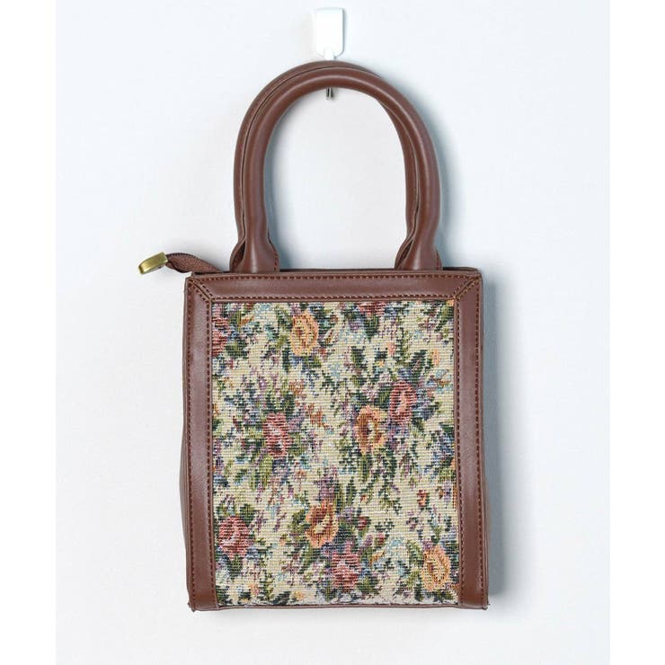 花柄ゴブランスクエアバッグ バッグ 鞄[品番：JP000006030]｜LOVERS